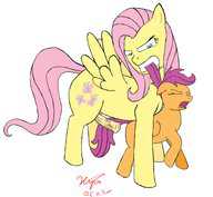 Cutie_Mark_Crusaders Fluttershy Friendship_is_Magic My_Little_Pony Scootaloo xyi // 1935x1786 // 838.2KB // png