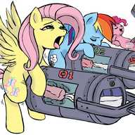 Fluttershy Friendship_is_Magic MegaSweet My_Little_Pony Pinkie_Pie Rainbow_Dash // 945x945 // 463.8KB // jpg