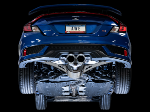 AWE Touring Edition Exhaust for 10th Gen Civic Si Coupe / Sedan (includes Front Pipe) - Dual Chrome Silver Tips (SKU: 3015-32108)