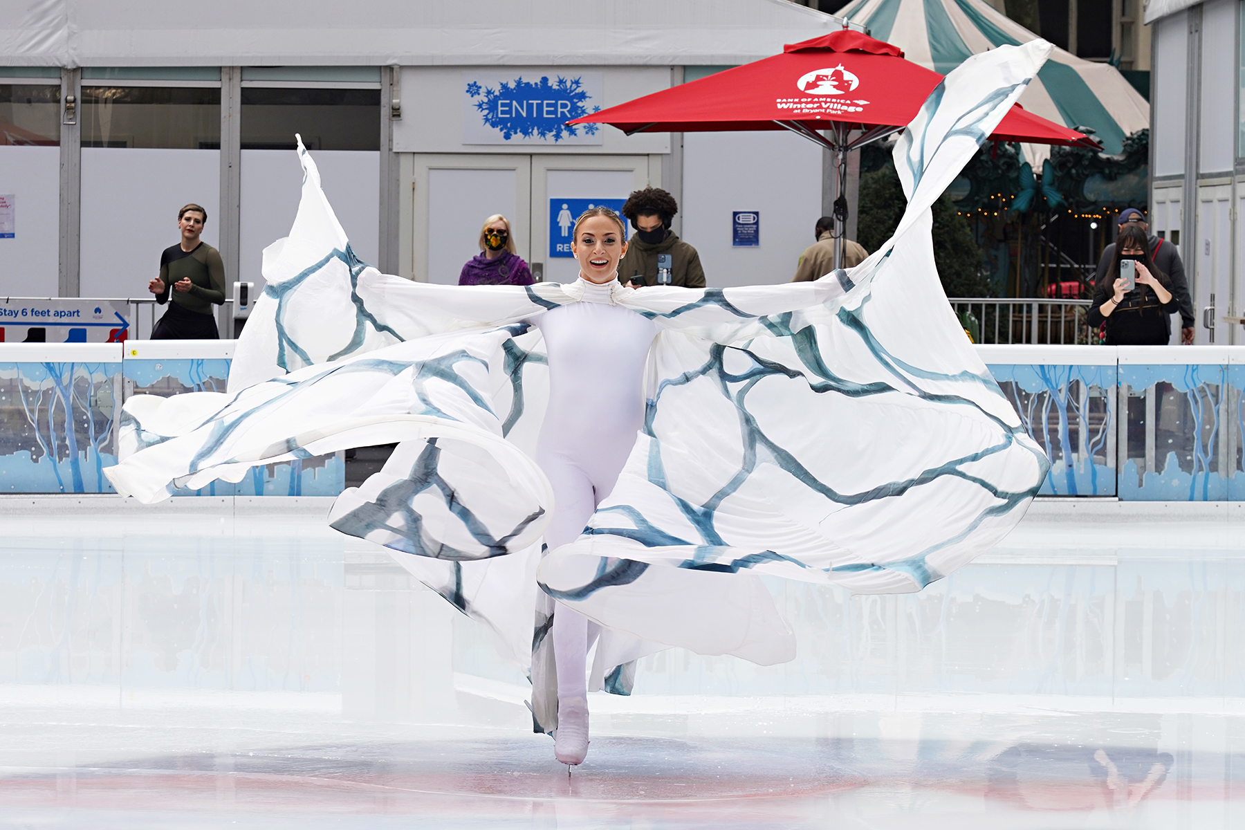 Ice Theatre of New York figure skater Valerie Levine performs at The Rink at Bank of America Winter Village at Bryant Park