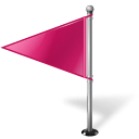 Map Marker Flag 1 Left Pink icon