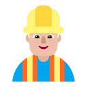 Man Construction Worker Flat Medium Light icon