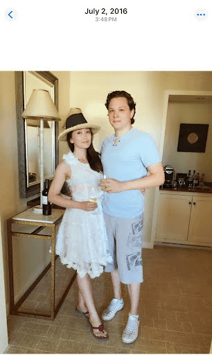 Cindy Bi with her husband.