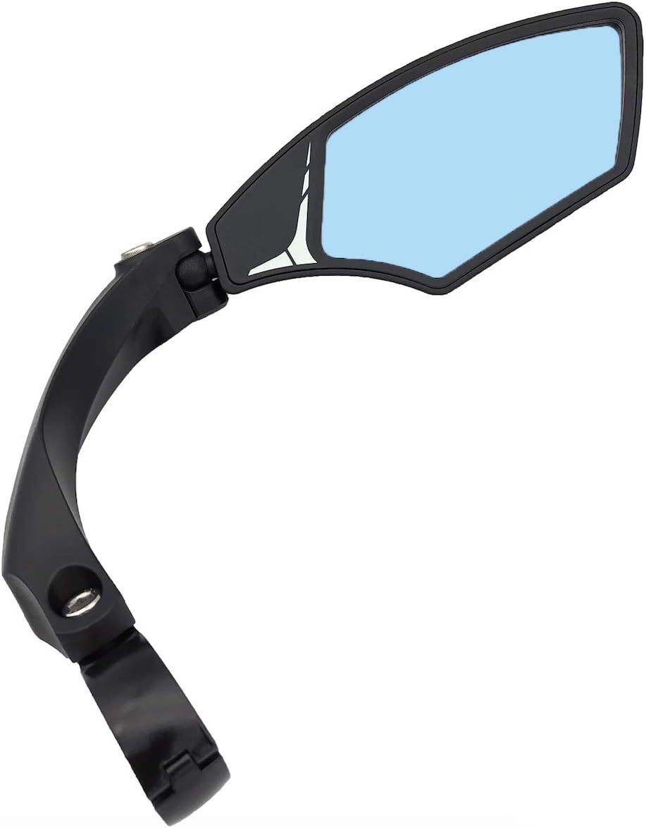 Hafny NEW Handlebar Bike Mirror, HD,Blast-resistant, E-bike Mirror, Glass Lens, HF-MR095 (Anti-glare Blue Right)