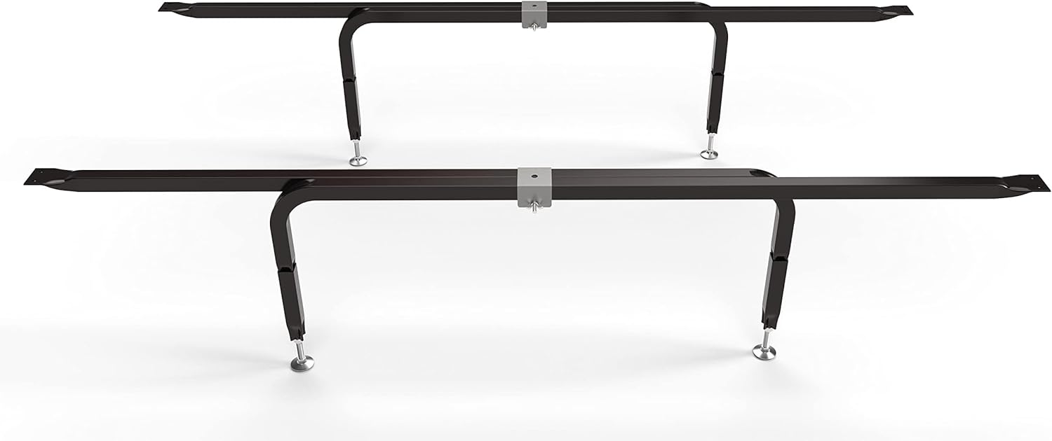 Bed Slats Center Support System | Adjustable Length & Height Tubular Steel with 4 Legs | Fits Full, Queen, King & California King Bed Frames