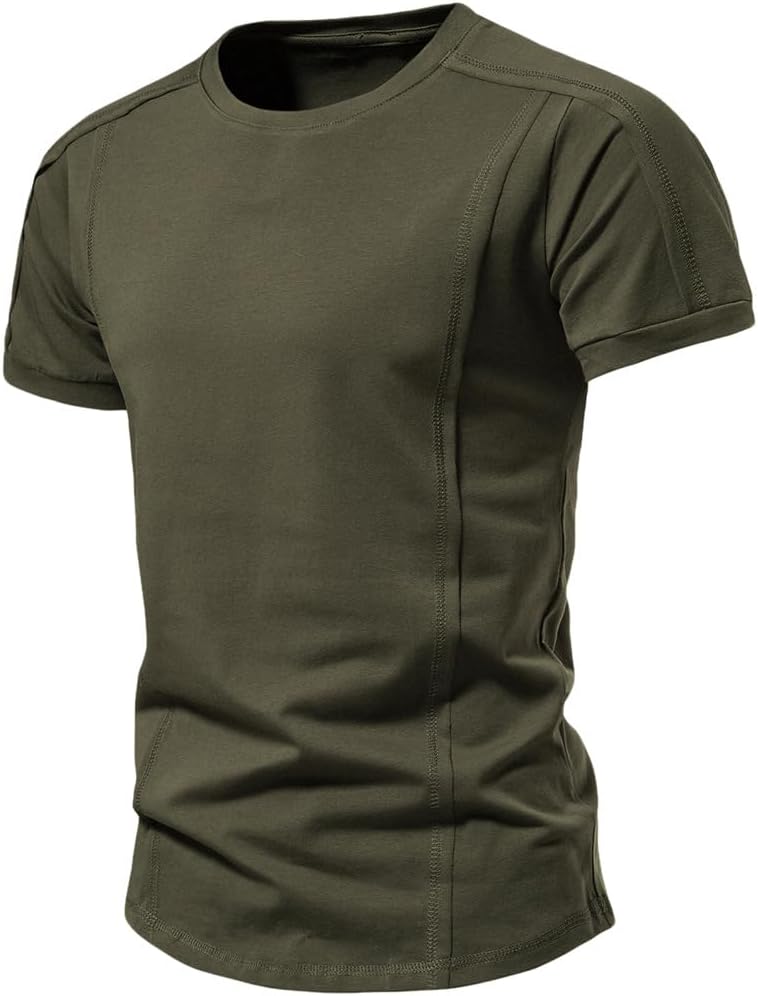 Men's Summer Short Shirts Raglan Sleeve Gym Soft Pullover Tops Casual Slim Fit T-Shirt Classic Fit Casual Blouses