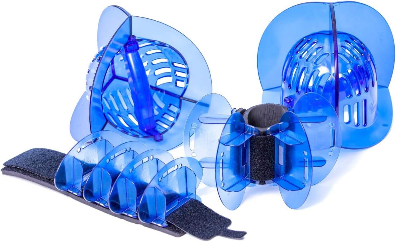 Total Body Pool Weights for Water Exercise Bundle, Polycarbonate Upper Body Bells & Padded Lower Body Fins, Aqua Therapy, Pool Exercise, Water Aerobics, Color Indicate Resistance Level