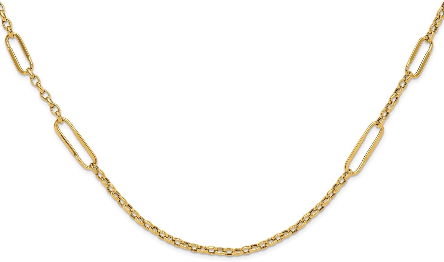 IceCarats 14K Solid Yellow Gold Link Chain Necklace 30 inch