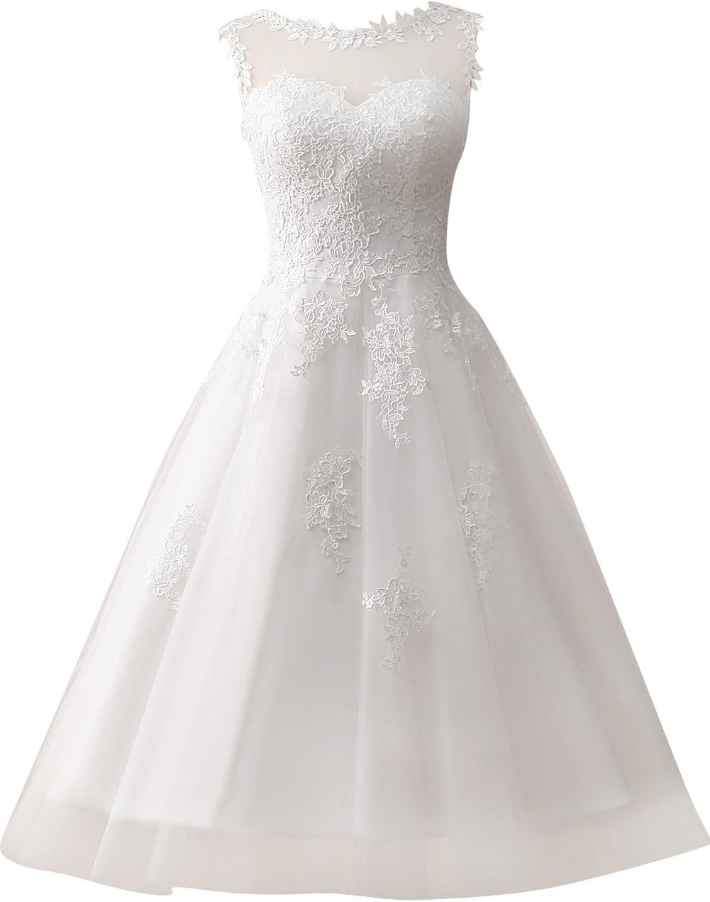 JAEDEN Wedding Dress for Bride Short - Lace Bride Dresses Vintage Tulle Appliques