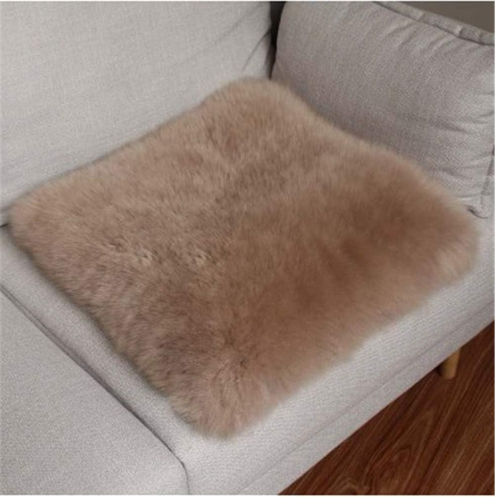 Genuine Australian Sheepskin Carpet One Pelt Natural Fur Rugs for Living Room,Non Slip Grip Sheepskin Pad Rug for Sofa Cushion&Bay Window(Camel,1.6ftx1.6ft)