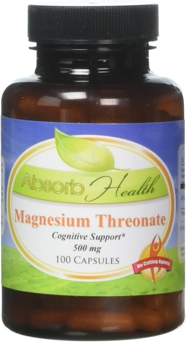 | Magnesium Threonate Dietary Supplement | Memory and Cognitive Health | Nootropic | 500mg Capsules | 100 Count