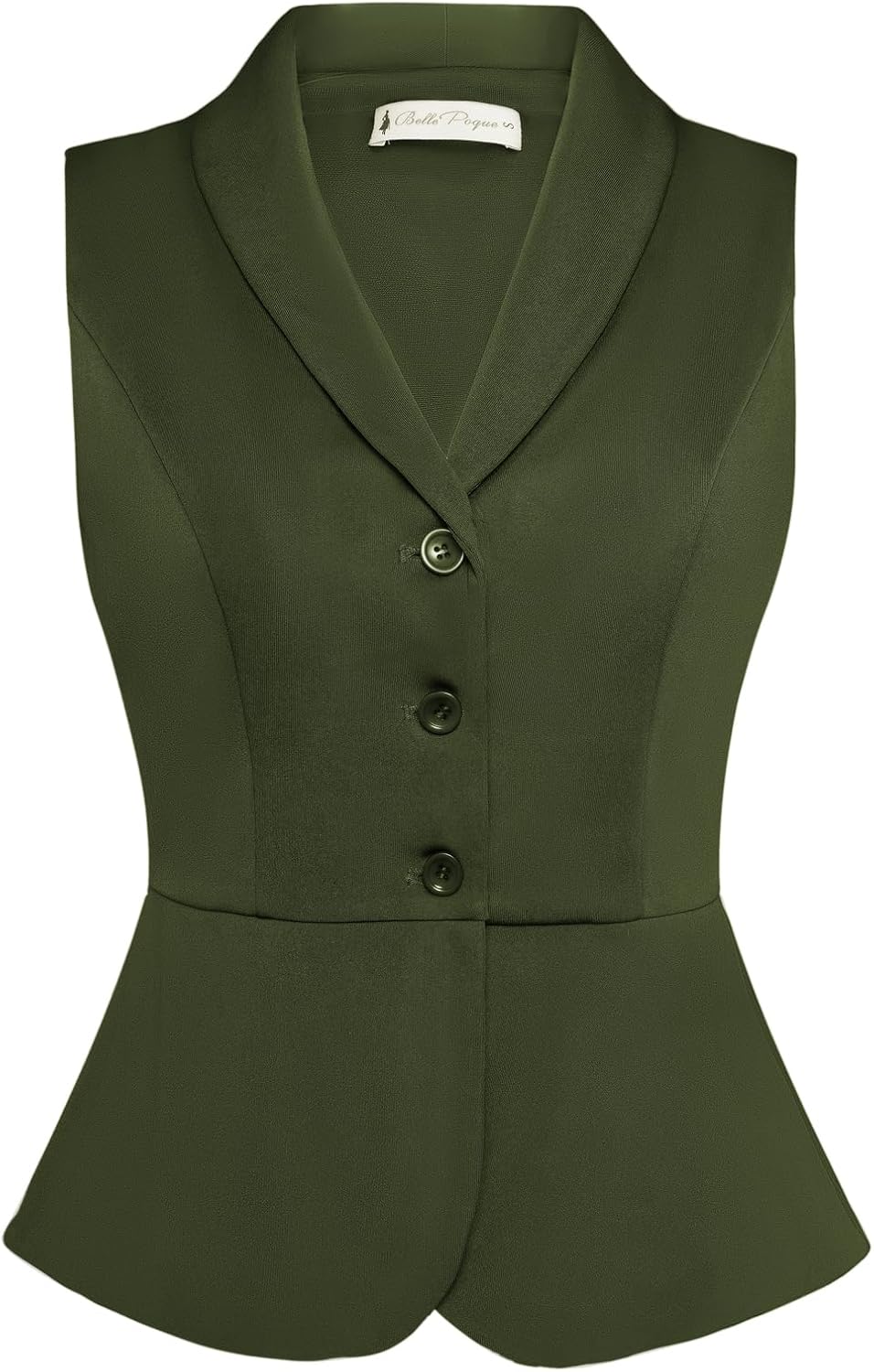 Belle Poque Women's Vintage Vest Top Lapel Collar Button Down Waistcoat V Neck Peplum Dressy Suit Vest for Shirts