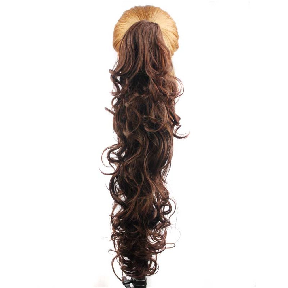 S-ssoy 31"(78cm) Women's Hair Piece Pony Tail Clip In Claw Ponytail Hair Extension Long/Voluminous Curly Or Wavy Synthetic Wig Hairpiece for Women Girls Lady, 1B-33#