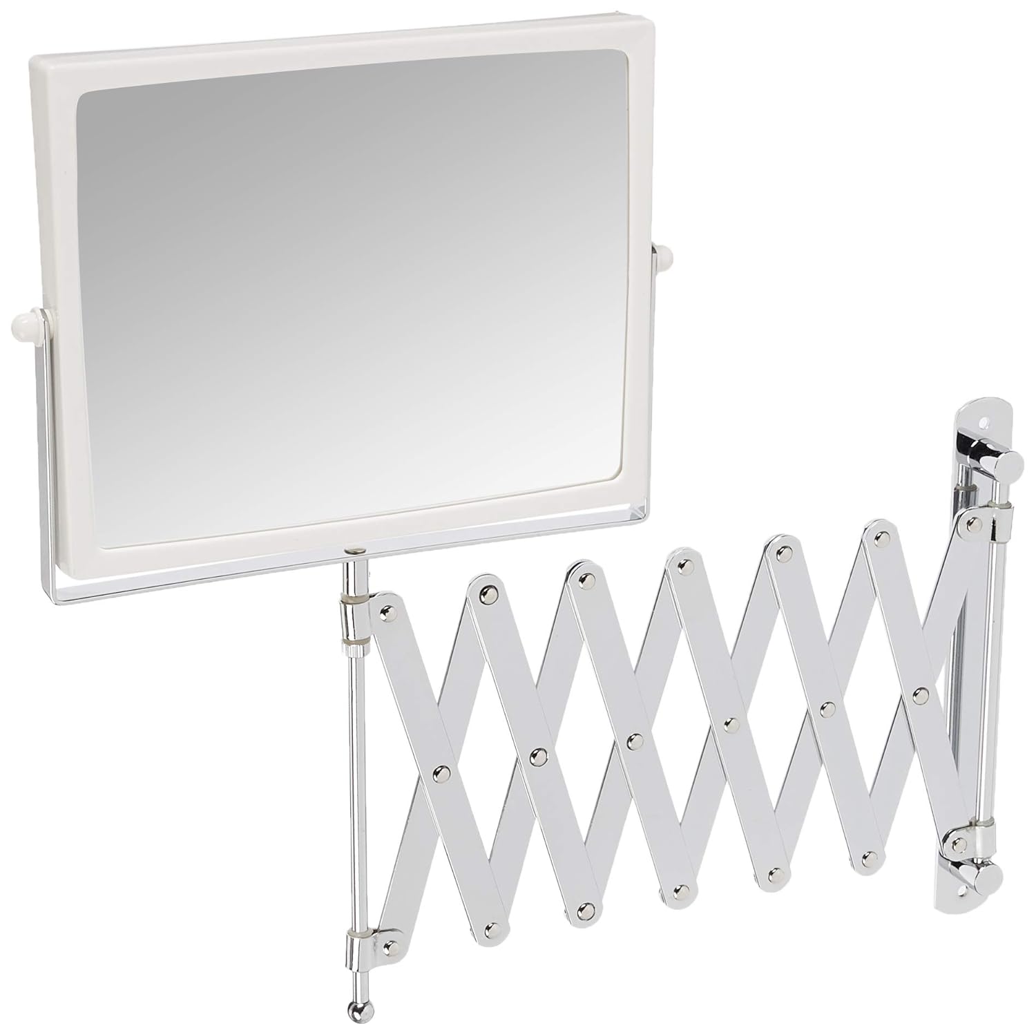 JERDON Two-Sided Swivel Wall Mount Mirror - Vanity Mirror with 5X Magnification & 30 inch Wall Extension - Model J2020C