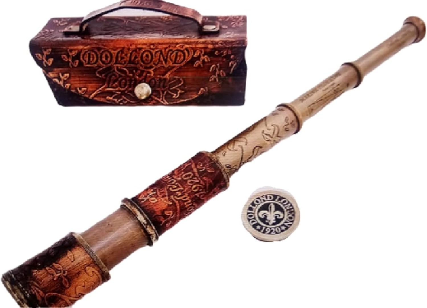 Antique Decorative Telescope for Camping, Trekking Nautical Telescope Vintage Marine Spyglass Victorian Leather Case Sailor Look Brass Antique Sea Marine Telescope by D&A International