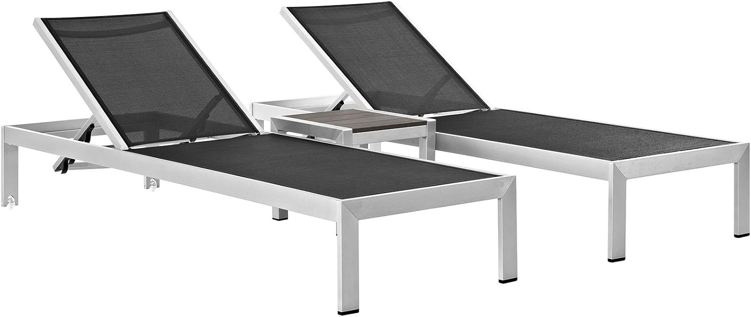 LexMod EEI-2249-WHI-WHI Shore Outdoor Sun Lounger, White
