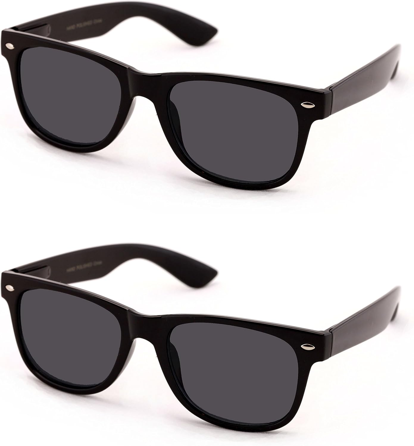 V.W.E® Classic Outdoor Reading Sunglasses - Comfortable Stylish Simple Readers Magnification - Not Bifocal (2 pairs black frame black lens, +2.75)