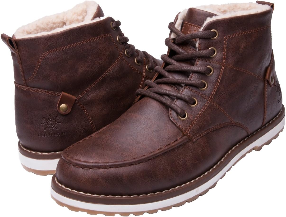 GLOBALWIN Mens Classic Lace Up Winter Water Resistnat Chukka Boots