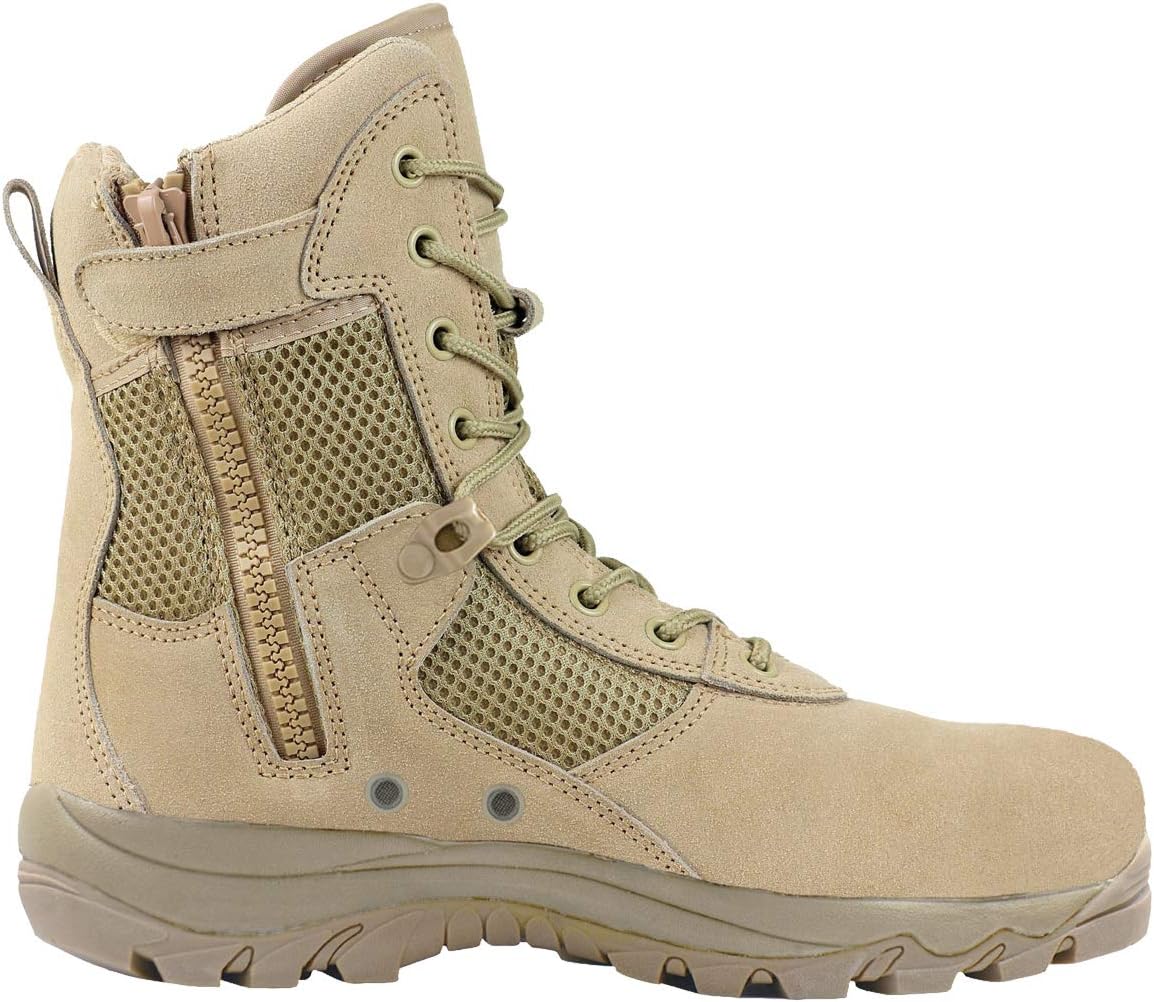 Maelstrom Men's LANDSHIP 8 Inch Military Tactical Duty Work Boot with Zipper
