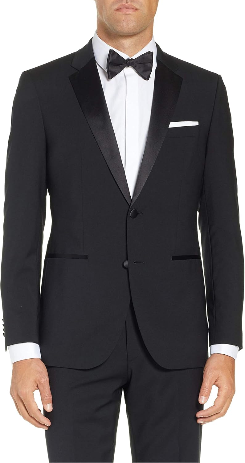 Adam Baker Men's Classic & Slim Fit Two-Piece Formal Tuxedo Suit