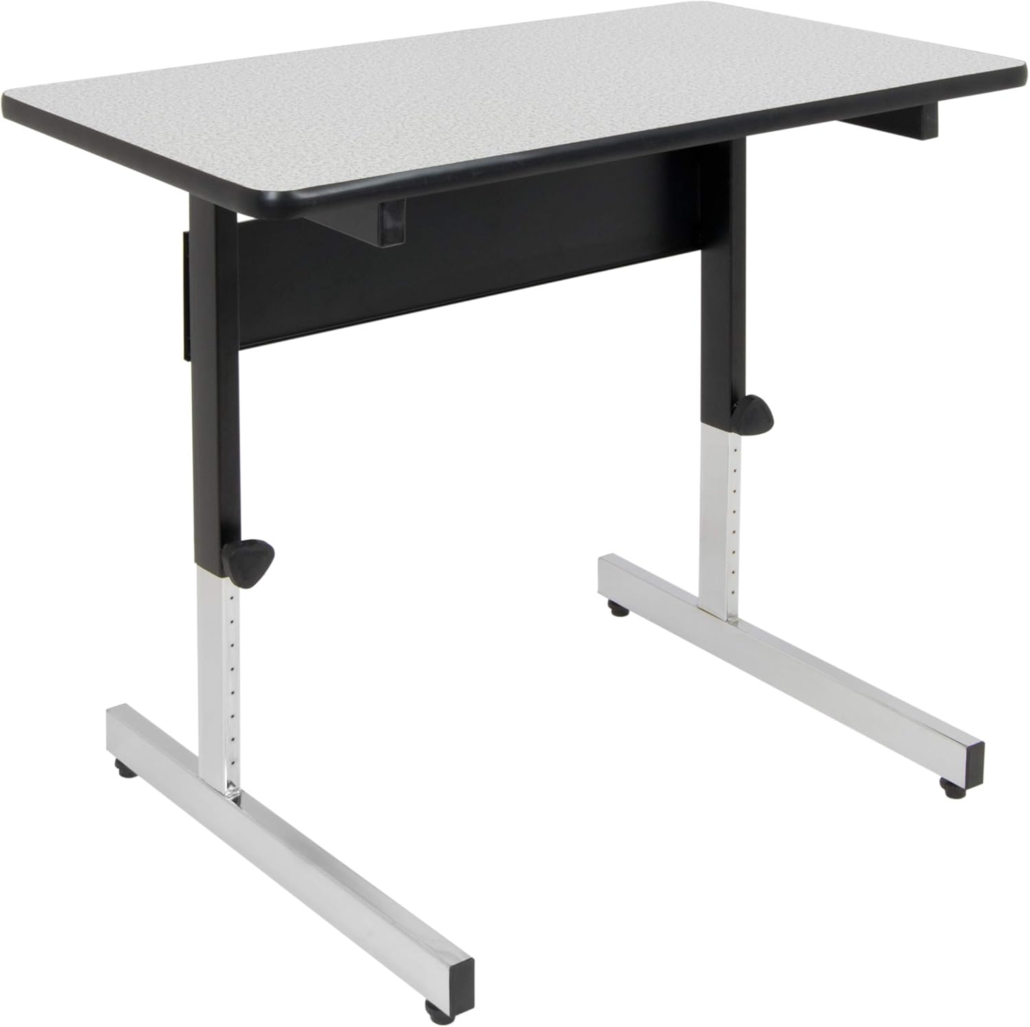 Calico Designs Adapta Desk - Height Adjustable Desk - 23"-33.5" - All-Purpose Standing Table for Home Office, Art, and More - Spatter Gray/Black