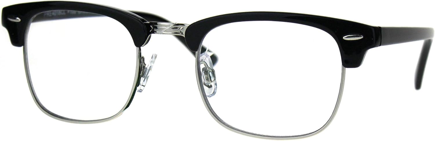 Half Horn Rim Hipster Multi 3 Focus Progressive Reading Glasses