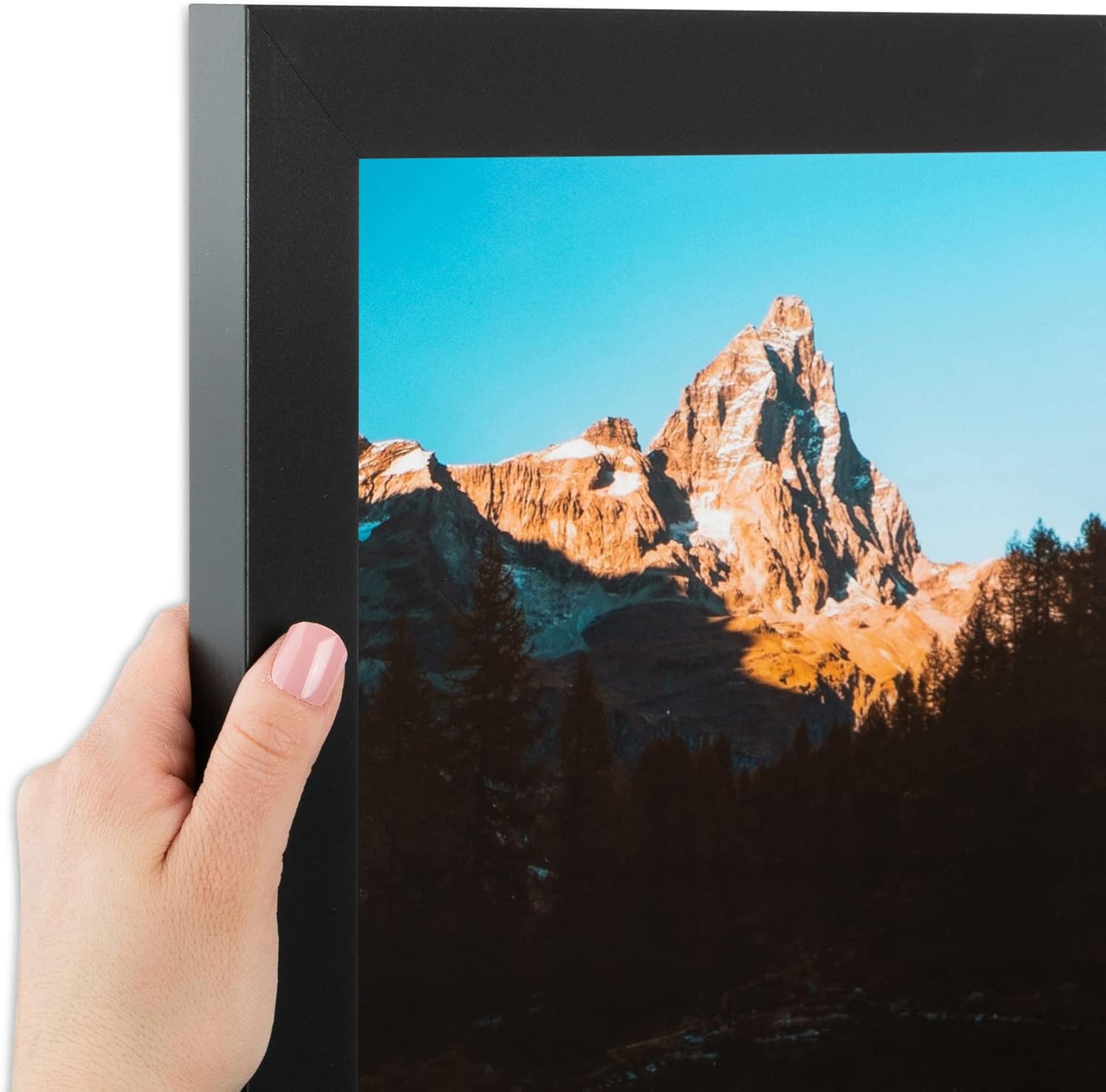 ArtToFrames 20x24 Inch Black Picture Frame, This 1.25" Custom Poster Frame is Satin Black, for Your Art or Photos, WOMFRBW26079-20x24