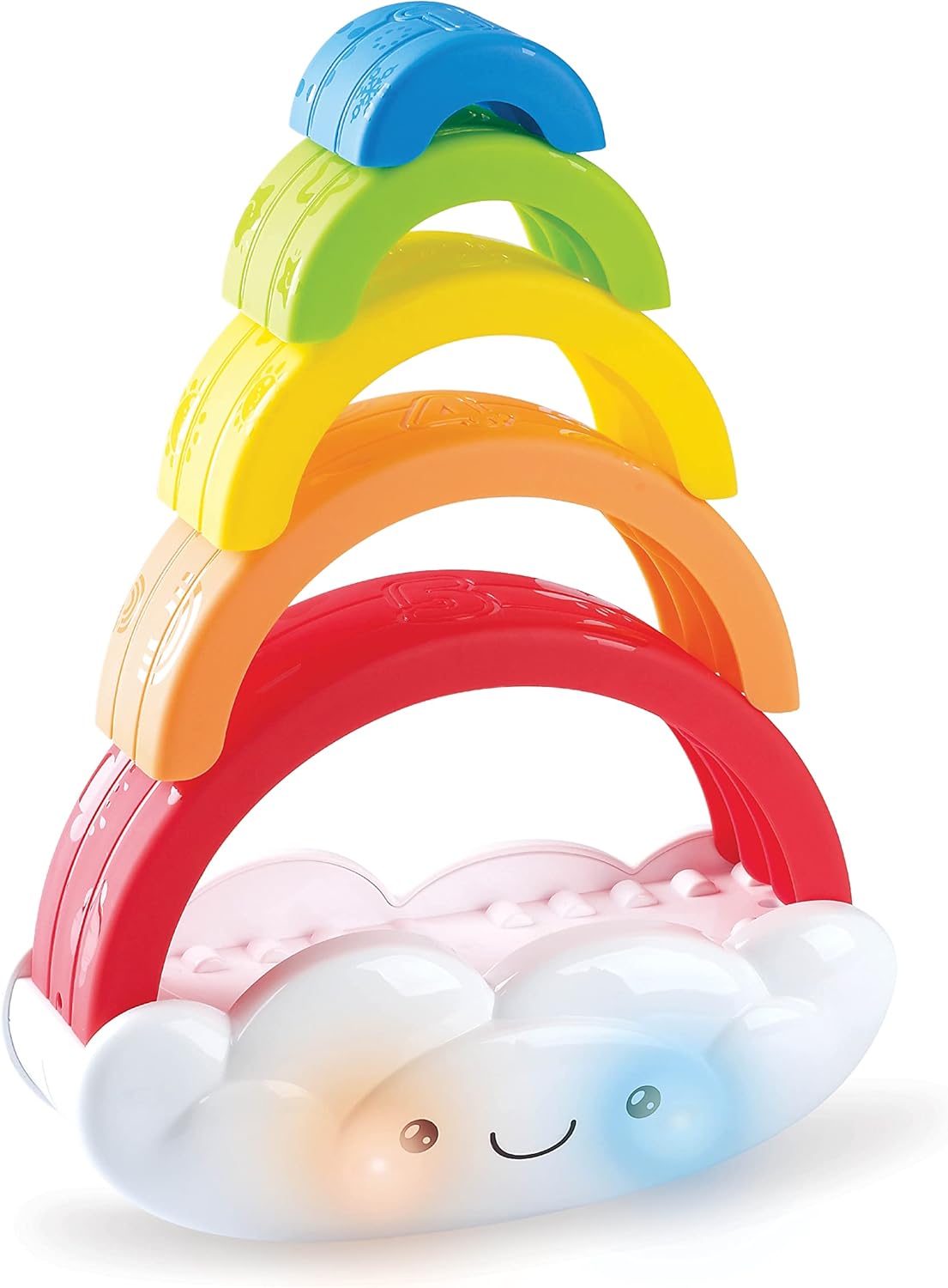 Kidoozie Musical Stack & Learn Rainbow - Stacking Activity Toy for Infants and Toddlers 6-24M - Motion Activated Lights and Sounds - Encourages Early Learning and Fine Motor Skills