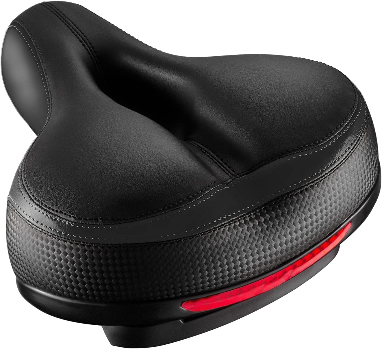 Bike Seat, Most Comfortable Bicycle Seat Dual Shock Absorbing Memory Foam Waterproof Bicycle Saddle Bike Seat Replacement with Refective Tape