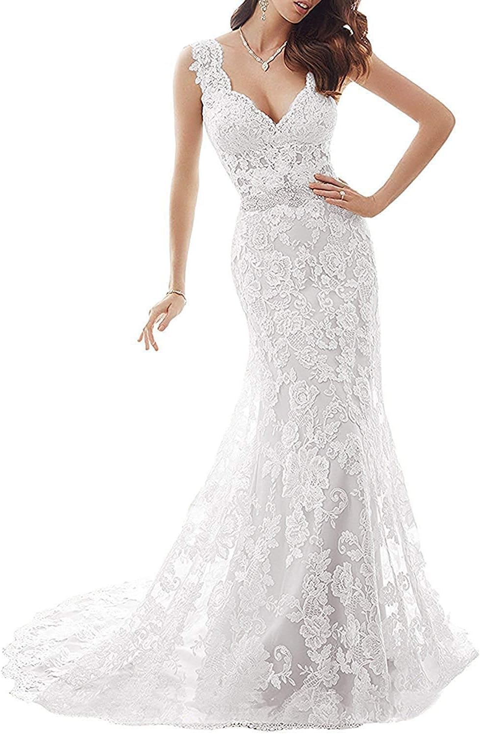 Women's 2019 Off-The-Shoulder Lace Appliques Ball Gown Casamento Long Wedding Dresses