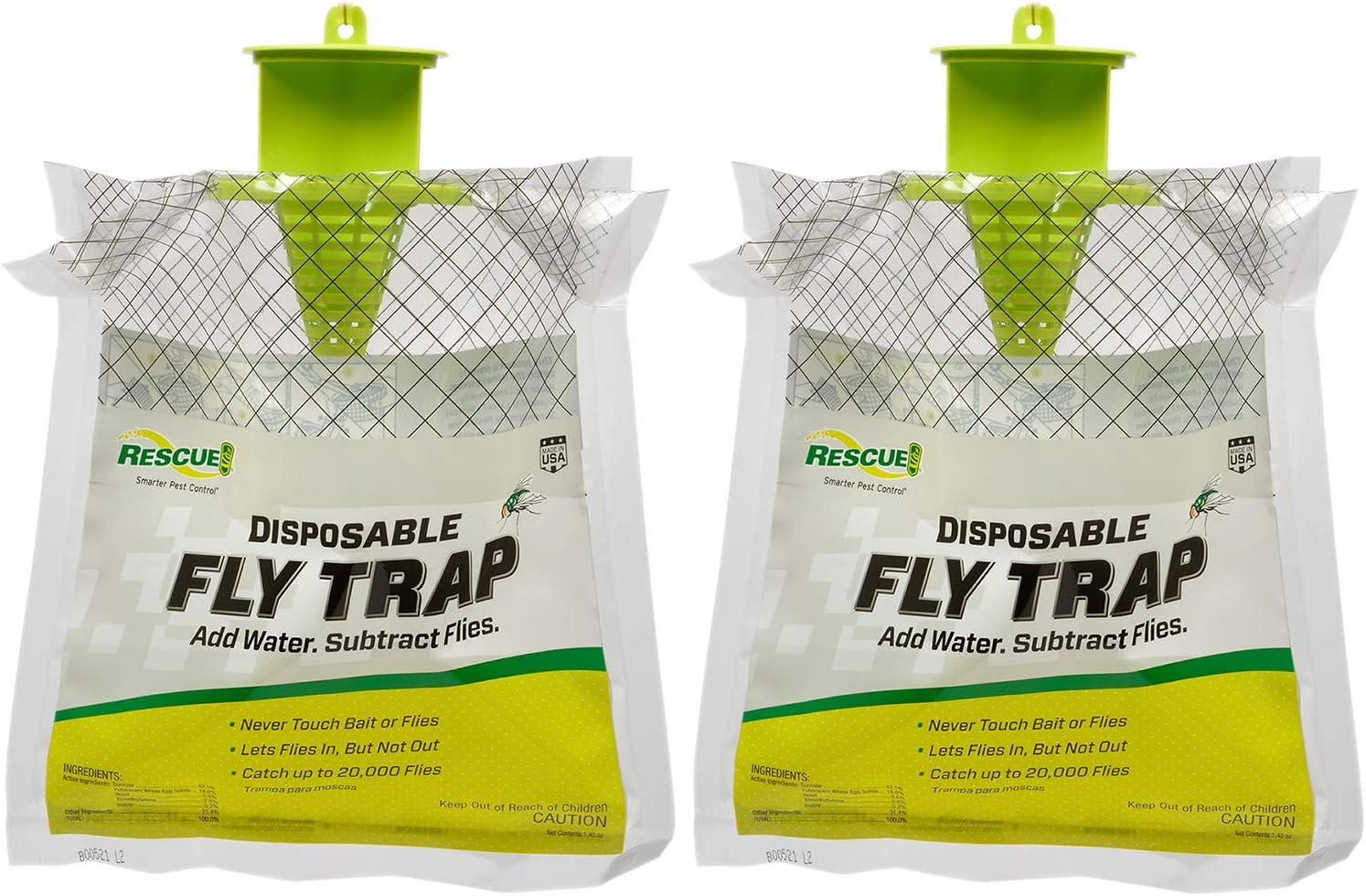 RESCUE! Outdoor Disposable Hanging Fly Trap - 2 Traps