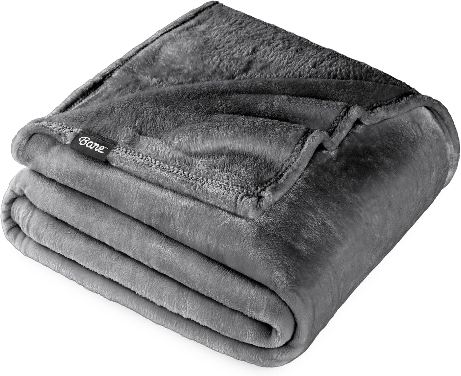 Bare Home Fleece Blanket - Full/Queen - Ultra-Soft Lightweight for Bed, Sofa, and Couch - Luxury Microplush - Cozy Warm Blanket (Full/Queen, Grey)