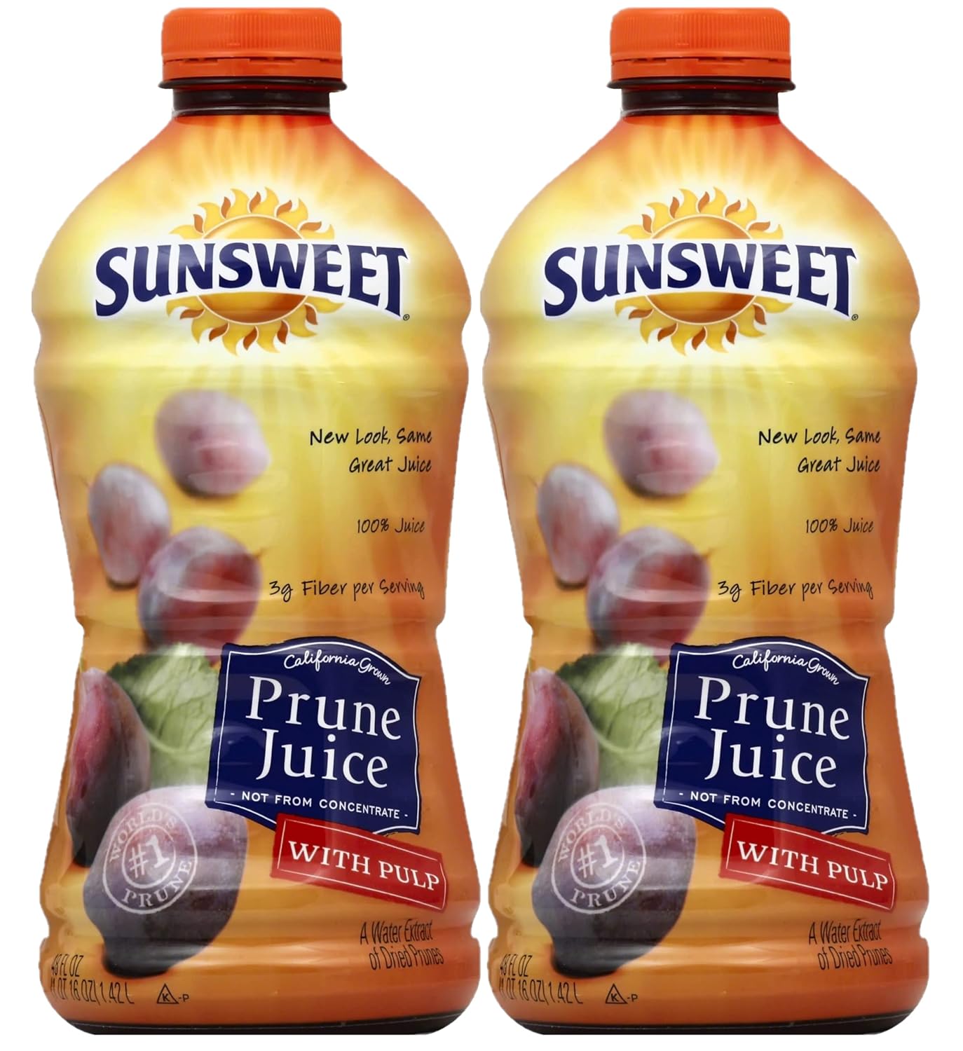 Sunsweet Prune Juice with Pulp, 48 Ounce, 2-Pack