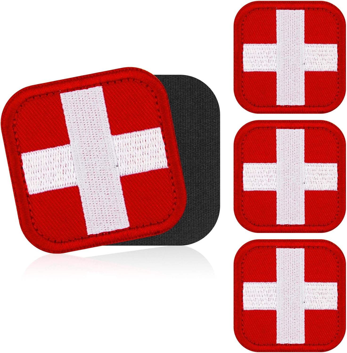 Medic First Aid Kit Patch, 3 pcs Medical Red Cross Patch Tactical Medical Patches, First Aid Tactical Hook and Loop Patches,Nurse Doctor Emergency Logo Patchs for Caps Bag Vests Military Uniform