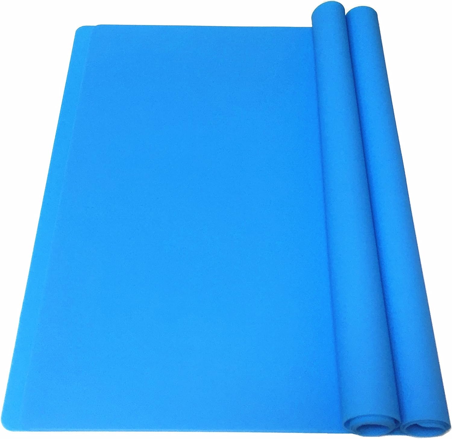 2Pack Extra Large Multipurpose Silicone Nonstick Clay Mat, Heat Resistant Nonskid Counter Mat, Table Mat, 23.6''x15.75'' (Blue)