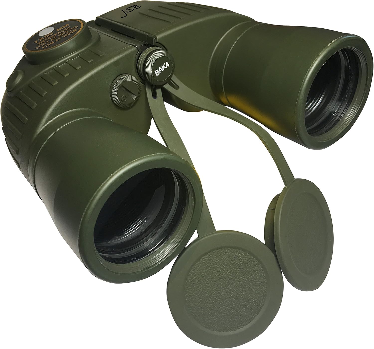 JSB 7x50 Waterproof Fogproof Military Marine Image Stabilizing Binoculars w/Internal LED Rangefinder Compass for Navigation Boating Fishing Water Sports Hunting and More