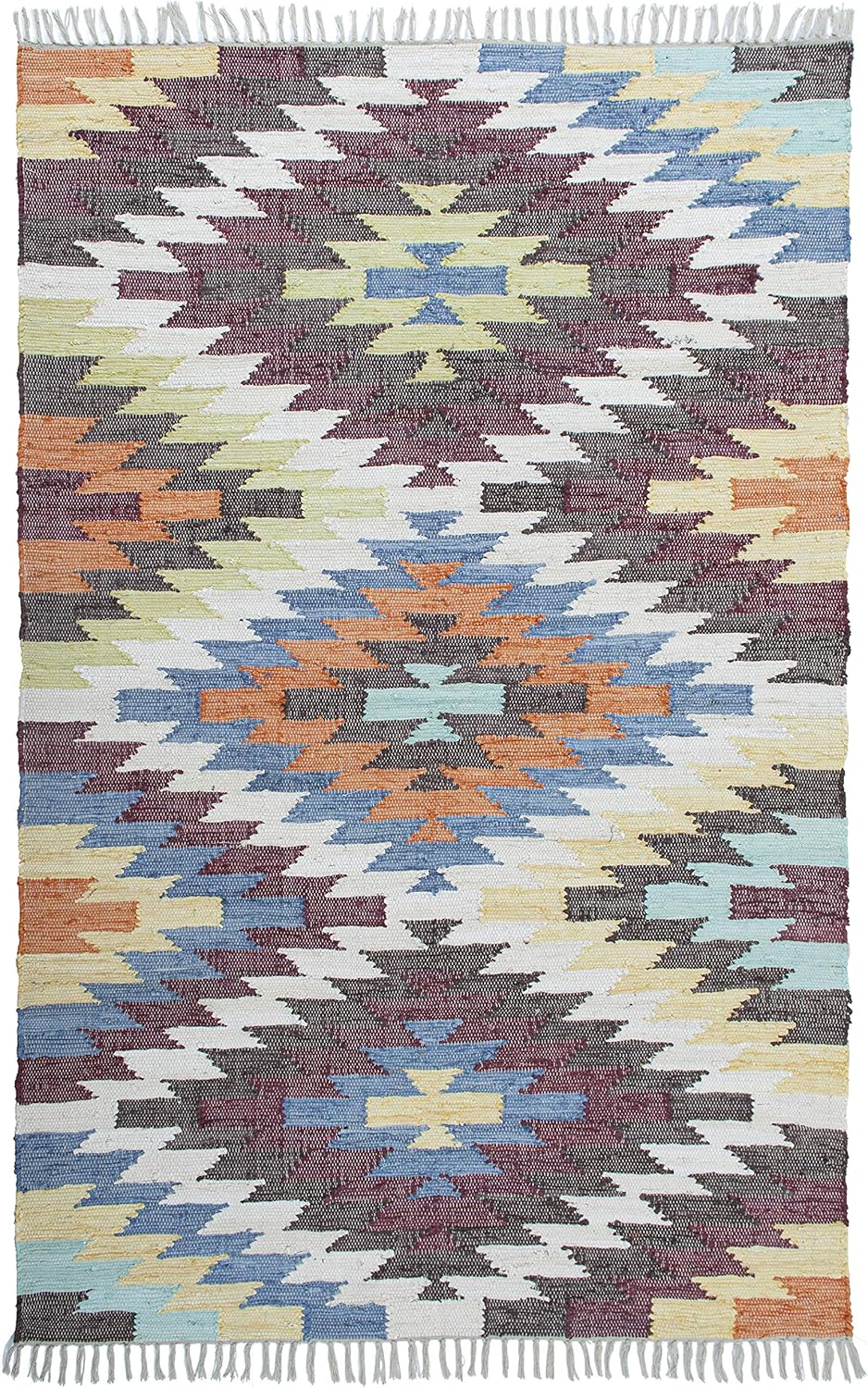 ST. CROIX TRADING Multi-Color Complex Chenille Flat Weave Rug (5x8')