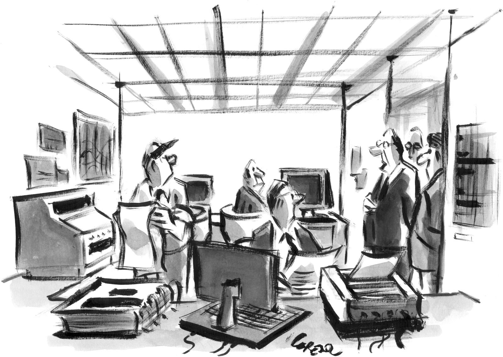 “Sorry boys but were cutting back on bean    counters till we have more beans.”